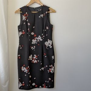 ANN TAYLOR BLACK FLORAL DRESS